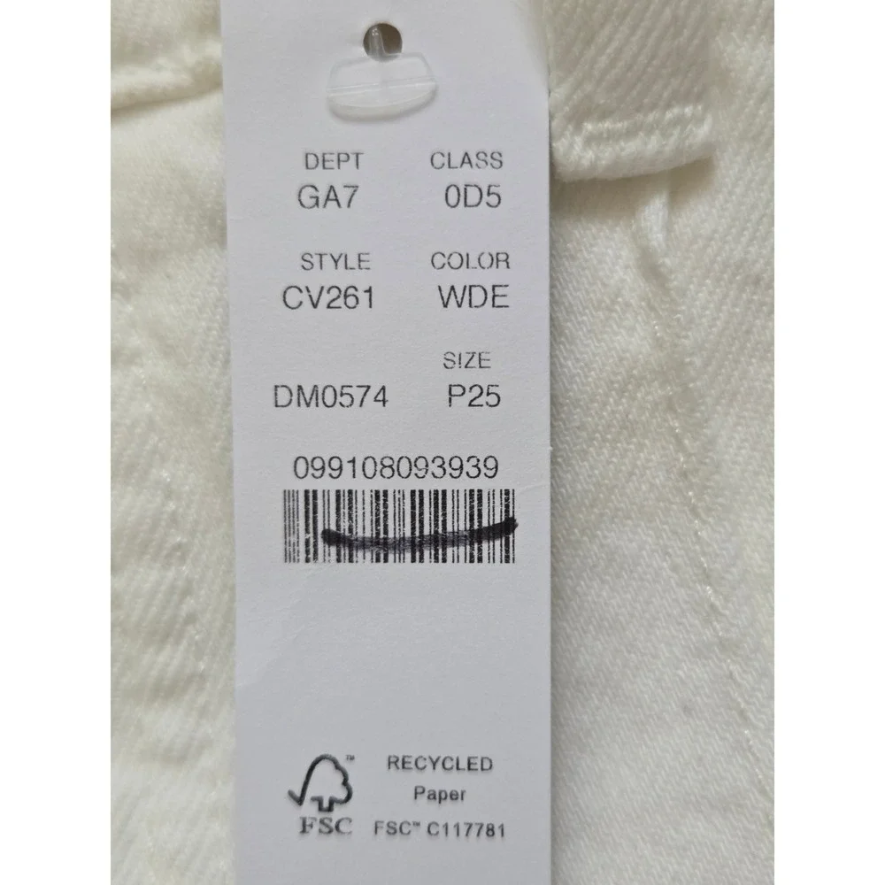 J. Crew Denim Trouser High Rise Stacked Button Womens 25P White NWT $158 CV261